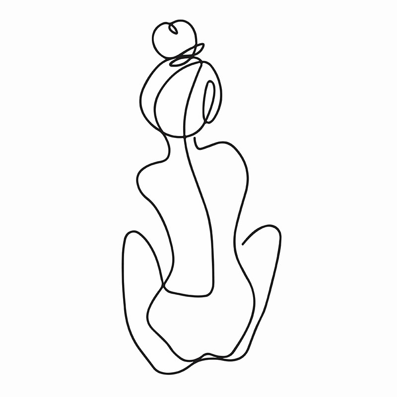 Πίνακας σε καμβά Line Art Nude Woman